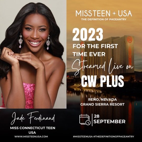 barbe1009's tweet photo. Watch ⁦@missctteenusa⁩ on September 28th on CW PLUS go for the ⁦@MissTeenUSA⁩ crown !!  Don’t miss it !!! https://t.co/JANEPCnPwn