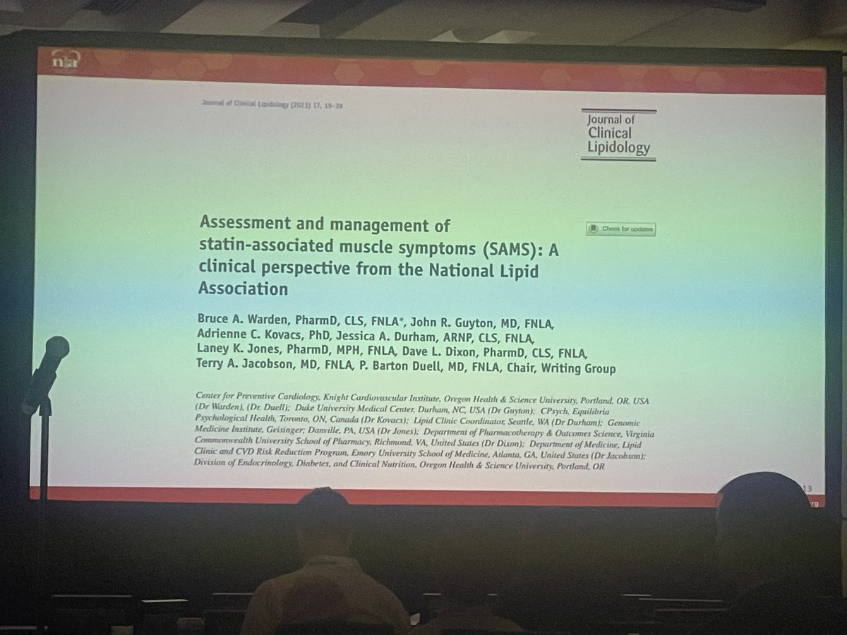 Laney Jones, PharmD MPH (@laneyjonesrx) on Twitter photo Next up at <a href="/nationallipid/">National Lipid Association</a> and <a href="/LipidJournal/">Journal of Clinical Lipidology</a> is SAMS statement by Bruce Warden and team! Next up at <a href="/nationallipid/">National Lipid Association</a> and <a href="/LipidJournal/">Journal of Clinical Lipidology</a> is SAMS statement by Bruce Warden and team!