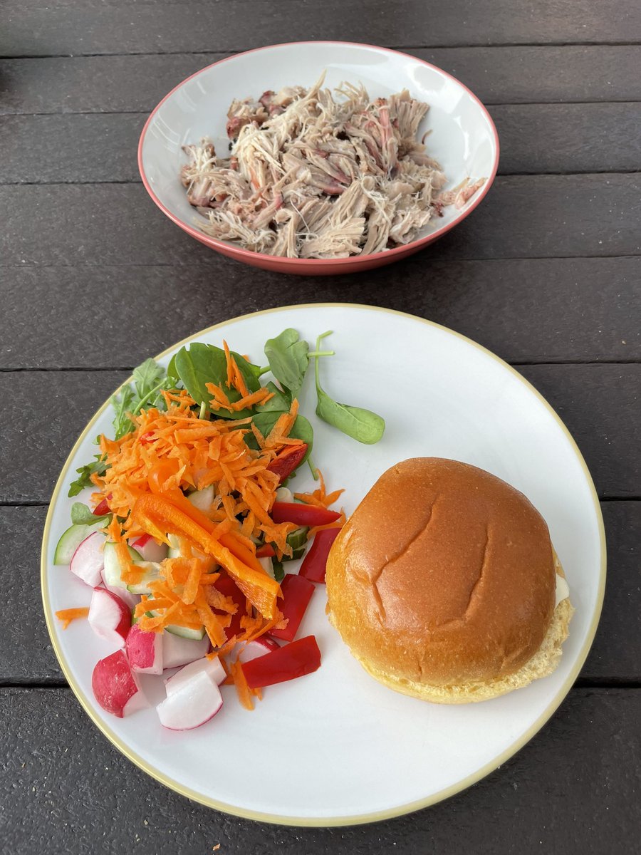 David Cannings (@edeca) on Twitter photo With the help of my Aussie BBQ spirit guide <a href="/pewpew_lazors/">Jason Smart</a> I cooked pulled pork for the first time 🐷
2.1KG of pork shoulder (no bone), apple wood chunks, six slow hours at low temperature. With the help of my Aussie BBQ spirit guide <a href="/pewpew_lazors/">Jason Smart</a> I cooked pulled pork for the first time 🐷
2.1KG of pork shoulder (no bone), apple wood chunks, six slow hours at low temperature.