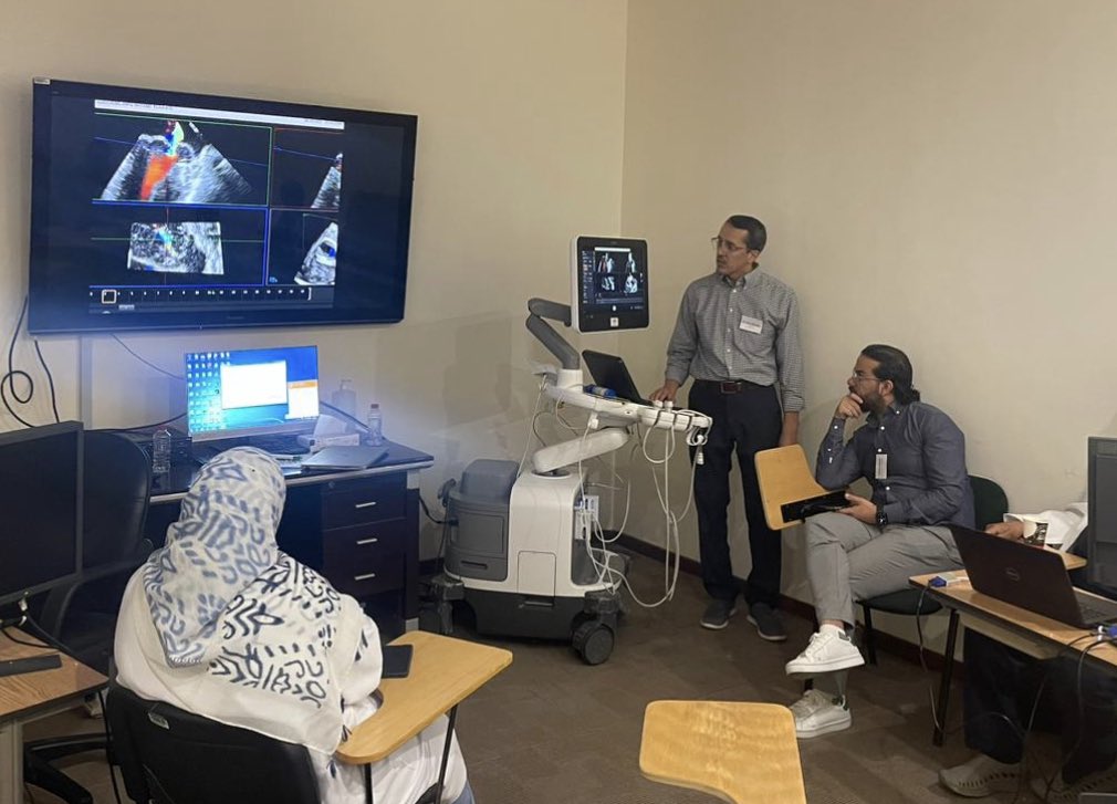 I was delighted, along with my colleagues, to organize and conduct a workshop at KFMC on 3D Echo! 🫀 It was a fantastic opportunity for learning and knowledge exchange. ✨ We apologize to those we couldn't accommodate in this session and promise to repeat it in the future. ❤️👏'