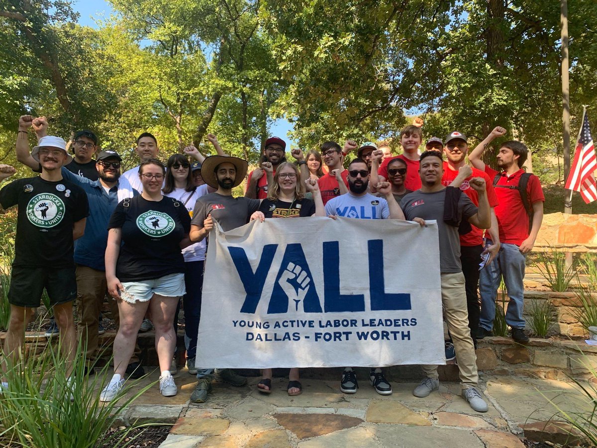 Shout out to the Young Active Labor Leaders (or YALL!) for their strong support of the labor movement in North Texas. Great showing today at Reverchon Park. 🤠