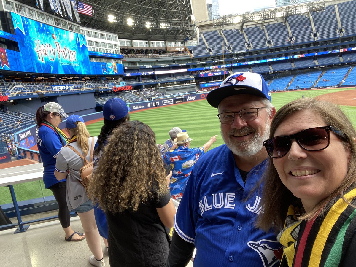 Harry Potter Day at the ballpark with my father in law! Go Jays! <a href="/BlueJays/">Toronto Blue Jays</a> #letsgobluejays #harrypotter