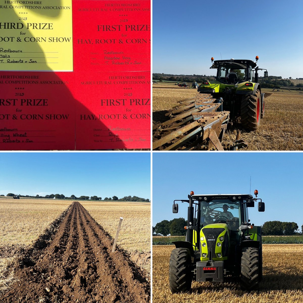 HertsFarmer's tweet photo. Really good day. Redbourn Plough Match and Monty definitely now better than his day and three firsts and third olin the corn and hay show. #HammondsEndFarm https://t.co/xF4xscexIe