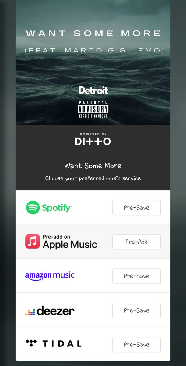 Detroit__SA's tweet photo. Pre-Save the song “Want Some More” featuring my brother @Lemo &amp; @Marco G that will be available on multiple streaming services. That will drop on 12 September 2023.

Pre-Save here : https://t.co/5avxyArRkU https://t.co/Z4AkNd2GPe