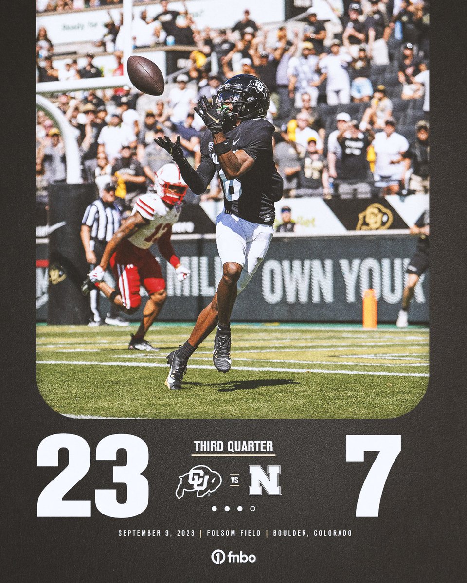 CUBuffsFootball's tweet photo. One quarter to go. https://t.co/OC2dv1zESi