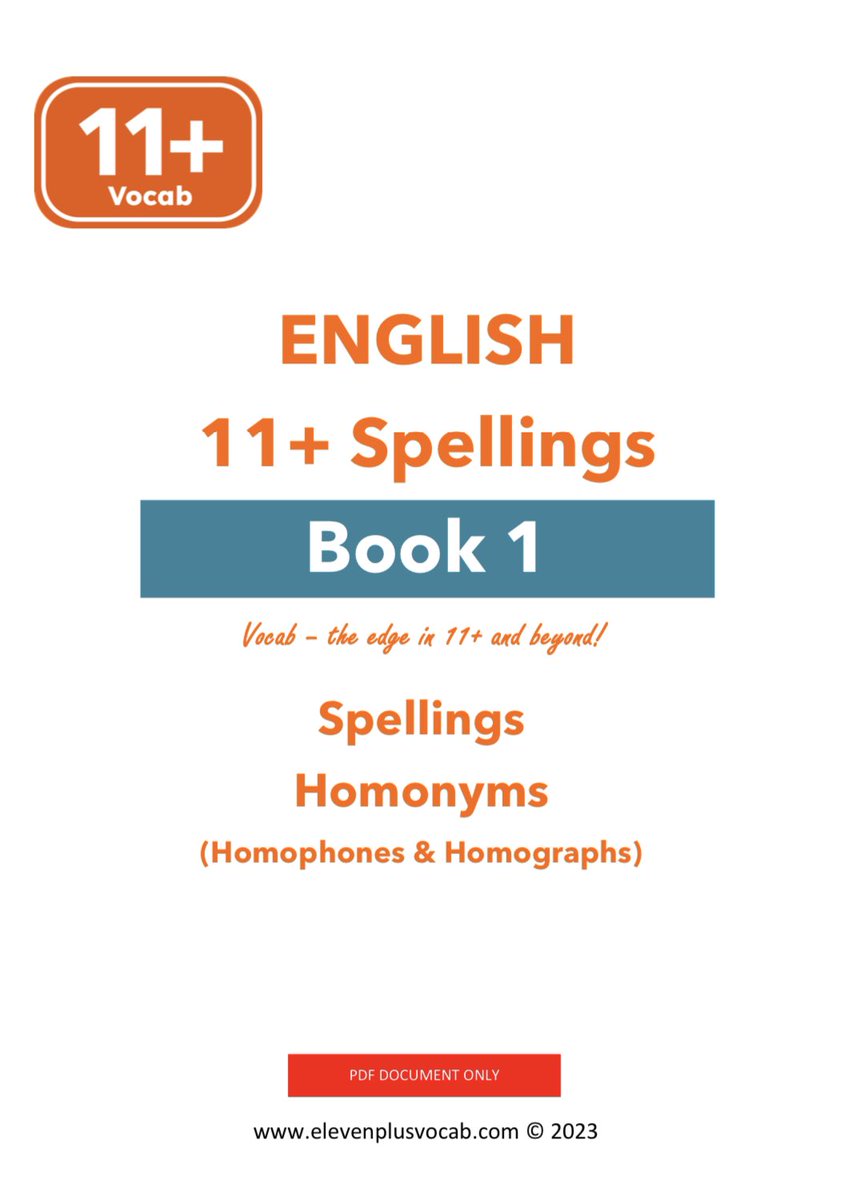 elevenplusvocab's tweet photo. Launching our new series on 11+ Spellings and Homonyms!! £2.50 only!
Check it out on https://t.co/7xxI9YNZqd
#elevenplusvocab #11plus #11plusexam #11plusexams #11plusexamspreparation #11plusprep #11plusenglish #11plusresources #elevenplusexams #elevenplusprep #elevenplus https://t.co/afvLR2q3Xr