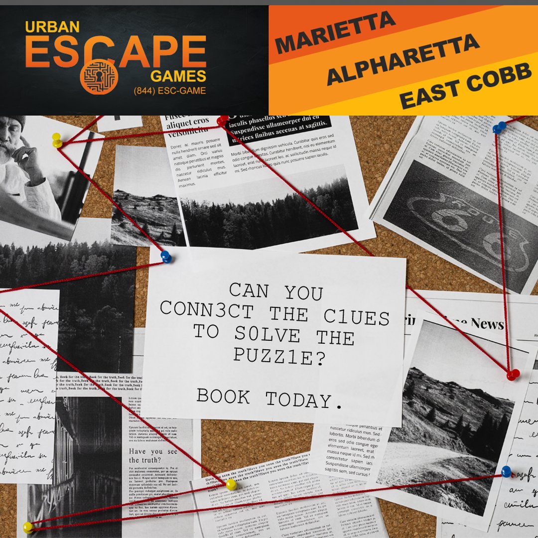 Have what it takes to beat our challenging clues to solve puzzles? Come play with us at Urban Escape Games! We have over a dozen exciting escape room adventures waiting for you! Find out more online. See you soon!
#escape #escapeATL #Jailbreak #escaperoom #ueg #thingstodoatl #atl