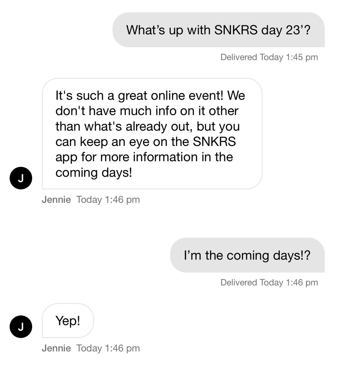 HumanIResources's tweet photo. Spoke with the “experts” 👎🏽🙄 @Nike and only got that today was meant for London or international nike members and to look out for something in the coming days. Hopefully @nike makes up for the disappointment  #snkrsday2023 https://t.co/QCOlQcX7I0
