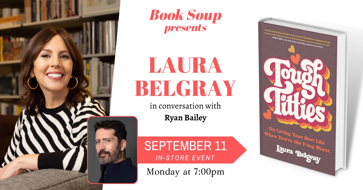 From award-winning TV writer @lbelgray, TOUGH TITTIES is a hilarious collection of full-body-cringe, watch-through-your-fingers life lessons her own husband calls “loser Sex and the City.” Be sure to join us Monday at 7pm for a discussion with Laura herself & @RyanBailey25! 💌