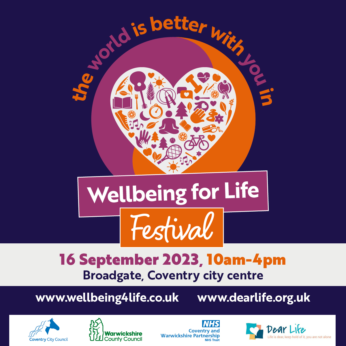 coventrycc's tweet photo. 1๏ธโฃ week to go until the #WellbeingforLife Festival with lots of FREE activities for everyone of all ages and abilities.
๐ wheel-chair rugby
๐๐ป dance performances
๐จ arts and crafts
๐ฅ a rock choir
๐ต hear from community radio stations @hillzfm @vannyradio and Aardvark Radio https://t.co/wT7DJ9eIKQ