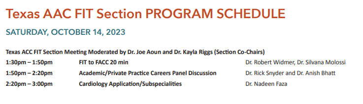 Joe Aoun (@joe_aoun_) on Twitter photo Oct 14th: <a href="/KaylaRiggsMD/">Kayla Riggs</a> and I will be moderating this very interesting session for our <a href="/txchapteracc/">Texas Chapter - ACC</a> CV Fellows and IM Residents with these amazing speakers <a href="/DrArgyle/">R. Jay Widmer</a> <a href="/silvana_molossi/">Silvana Molossi</a> <a href="/RickSnyderMD/">Rick Snyder MD</a> <a href="/NadeenFaza/">Nadeen N. Faza, M.D.</a> (Free registration for Fellows, residents and students!) <a href="/CardioNerds/">CardioNerds</a> Oct 14th: <a href="/KaylaRiggsMD/">Kayla Riggs</a> and I will be moderating this very interesting session for our <a href="/txchapteracc/">Texas Chapter - ACC</a> CV Fellows and IM Residents with these amazing speakers <a href="/DrArgyle/">R. Jay Widmer</a> <a href="/silvana_molossi/">Silvana Molossi</a> <a href="/RickSnyderMD/">Rick Snyder MD</a> <a href="/NadeenFaza/">Nadeen N. Faza, M.D.</a> (Free registration for Fellows, residents and students!) <a href="/CardioNerds/">CardioNerds</a>