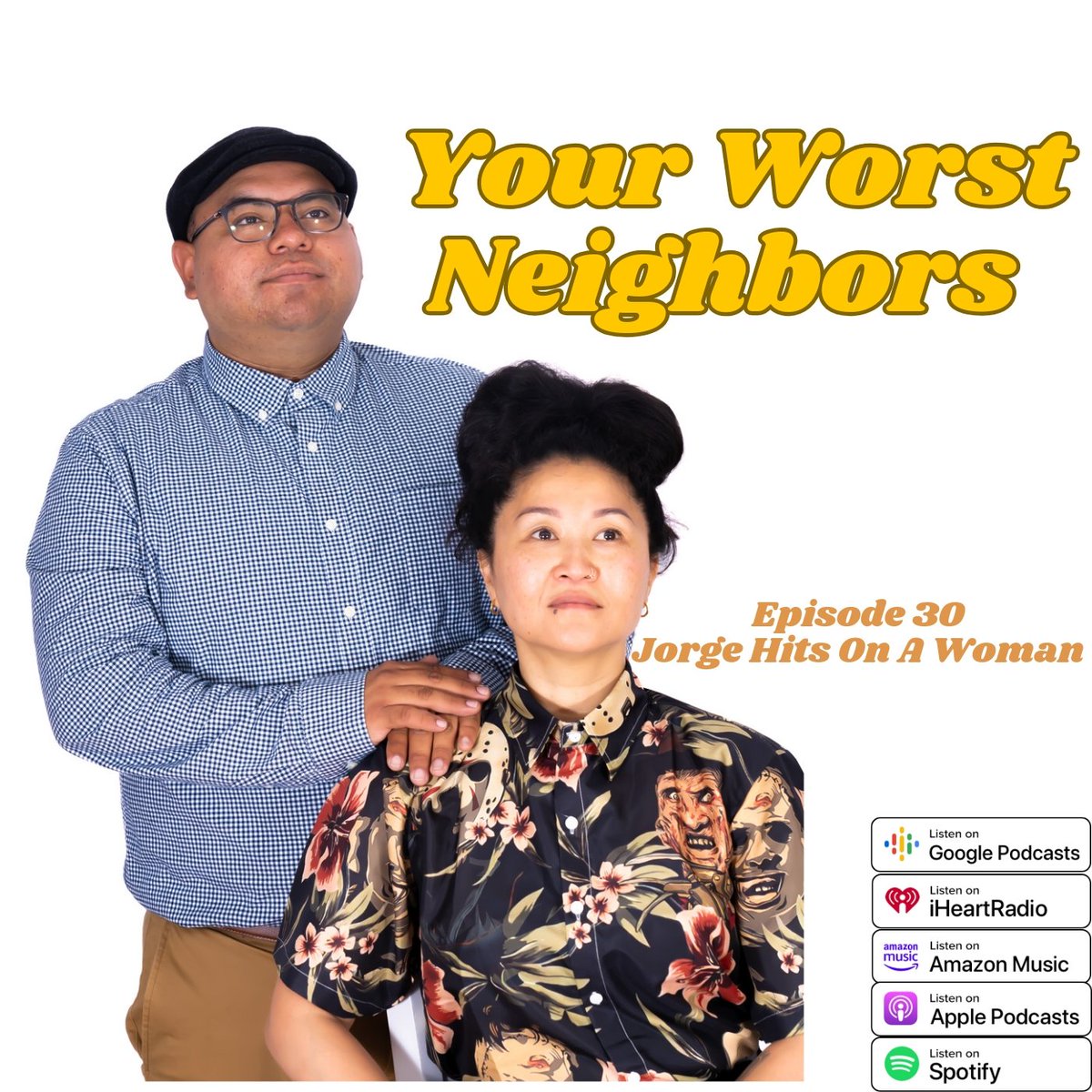 YWN_Podcast's tweet photo. All new episode available to listen and download! 🎧 

PX gets Covid and Jorge puts his seduction skills to the test!

#yourworstneighborspodcast 
#Episode30
#jorgehitsonawoman https://t.co/09Fe2e85nb