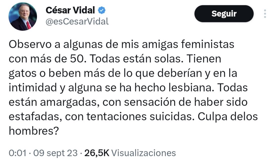 Todo lo que está mal:
1. Dudo que tengas amigas y mucho menos feministas.
2. Creer que estar sola es un castigo y no una decisión.
2.1Creer que estar sola es algo criticable.
3. Relacionar los gatos con estar triste.
3.1 Tratar el "tener gato" como algo malo.
4. Aprobar el