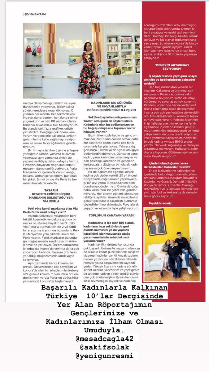 medyaperla's tweet photo. Başarılı Kadınlarla Kalkınan Türkiye  10’lar İş Dünyasın dan Röportajımız… Kadınlarımıza Ve Gençlerimize İlham Olması Umuduyla…
Deneyim Aktarmayı Seviyoruz.
@yenigunresmi @TOBBiletisim @inkadorg @MSifed  
https://t.co/kvtce8Wa84
#kadın #genç #tobb #konya #girişim  #benimşehrim https://t.co/8oWmaNsPNV