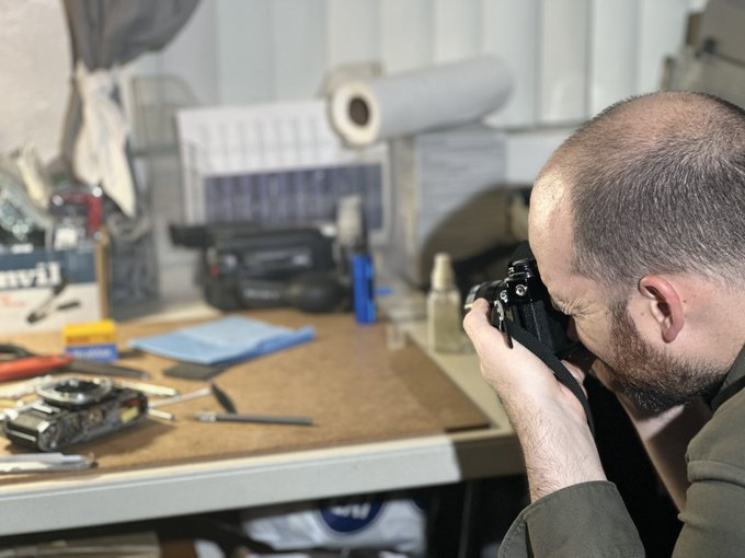 Using my iphone to take a picture of @JacobStyle_xxx taking a picture of my old film camera with his<a class="tags" href="/tag/jacobstyle_xxx">@jacobstyle_xxx</a>