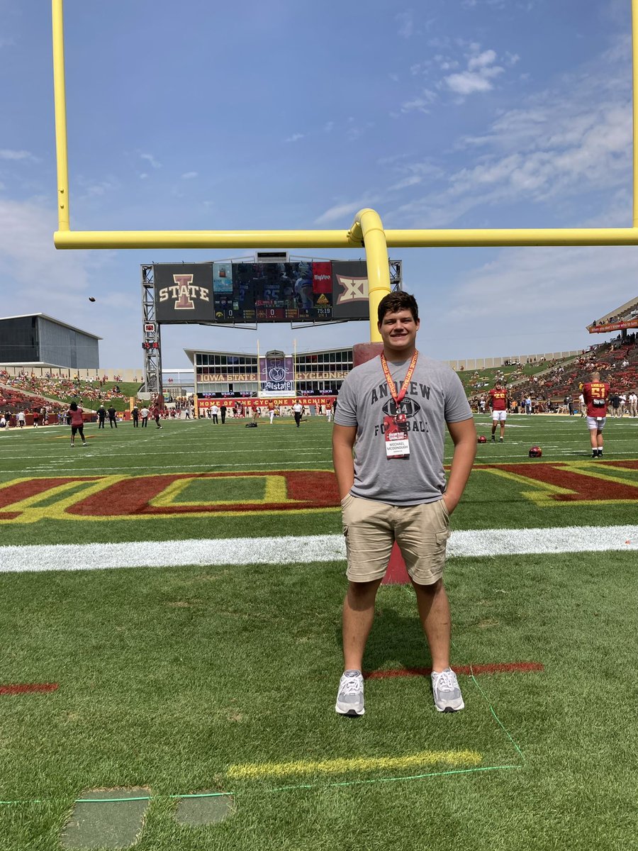 Had a great time today at the Iowa State game! Such a cool atmosphere! Excited to talk with  the Coaching Staff as well! 

<a href="/ISUMattCampbell/">Matt Campbell</a> 
<a href="/RyanClanton/">Ryan Clanton</a>
<a href="/CoachLew_66/">Adam W. Lewandowski</a> 
<a href="/EDGYTIM/">Timothy “EDGYTIM” OHalloran</a> 
<a href="/CoachBigPete/">Peter "Coach Big Pete" Leinweber</a> 
<a href="/LemmingReport/">Tom Lemming</a> 
<a href="/CycloneFB/">Iowa State Football</a>