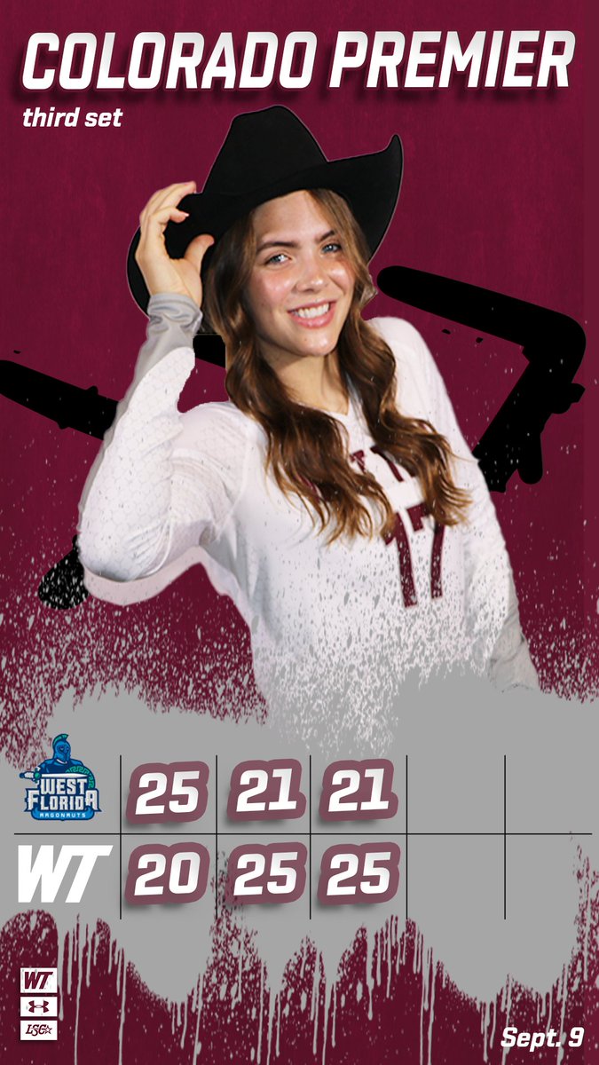 WT Volleyball (@wtamuvolleyball) on Twitter photo Freshman Riess Griffith makes her collegiate debut in the front row and the Lady Buffs take the third.
Match Score: 2-1, WT leads
π: #13 West Florida
π:roadrunnersathletics.com/sidearmstats/wβ¦
πΉ: roadrunnersall-access.com/?B=653445
#BuffNation // #Allin // #Give // #BigTrust // #ColoradoPremier Freshman Riess Griffith makes her collegiate debut in the front row and the Lady Buffs take the third.
Match Score: 2-1, WT leads
π: #13 West Florida
π:roadrunnersathletics.com/sidearmstats/wβ¦
πΉ: roadrunnersall-access.com/?B=653445
#BuffNation // #Allin // #Give // #BigTrust // #ColoradoPremier