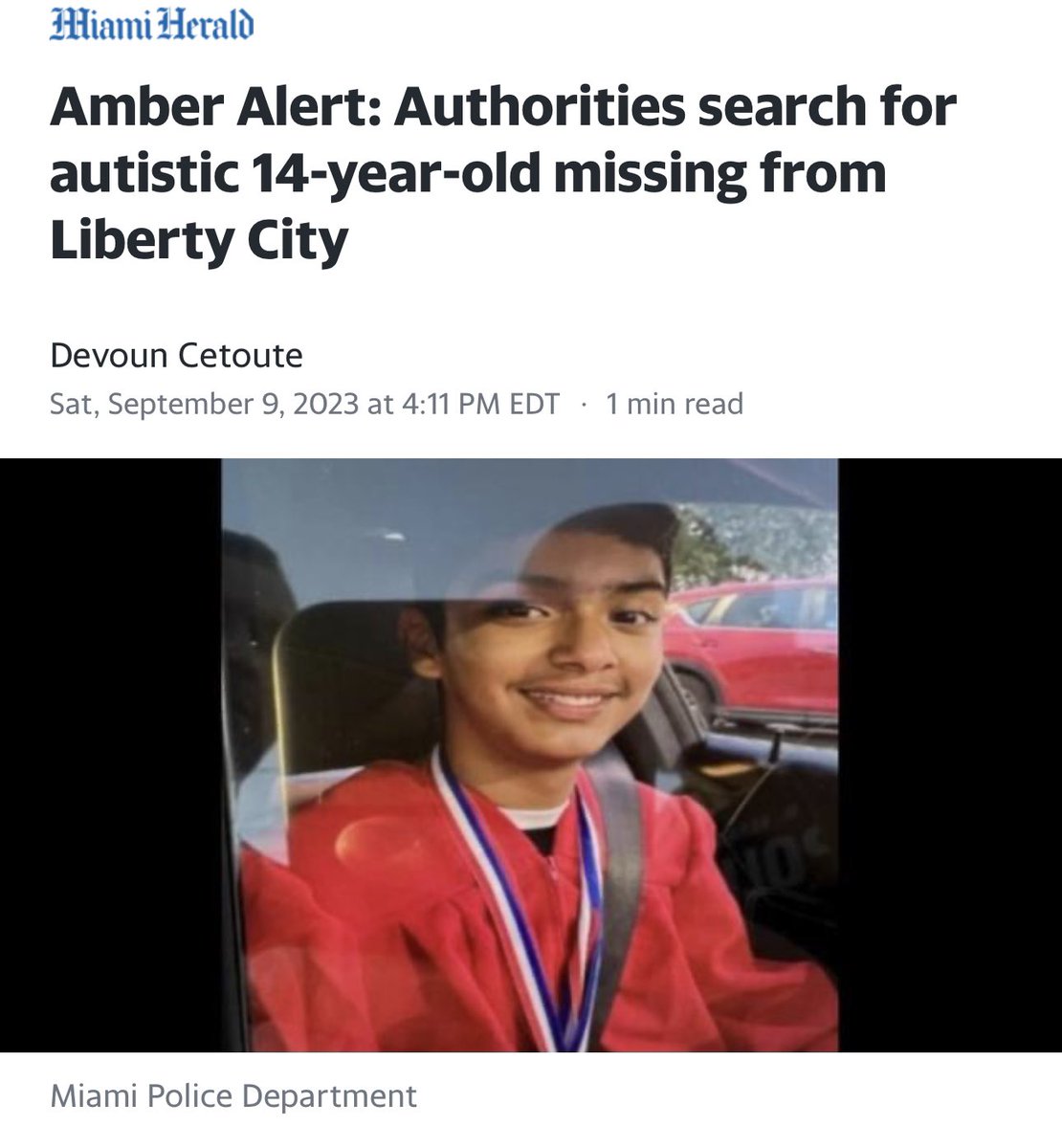 An Amber Alert was issued for a missing 14-year-old who has autism on Saturday afternoon. He disappeared from his Miami home on Friday and authorities are asking for help finding him. Around 4 p.m., Jose Bolaños left his home in the 1800 block of Northwest 55th Terrace, in the…