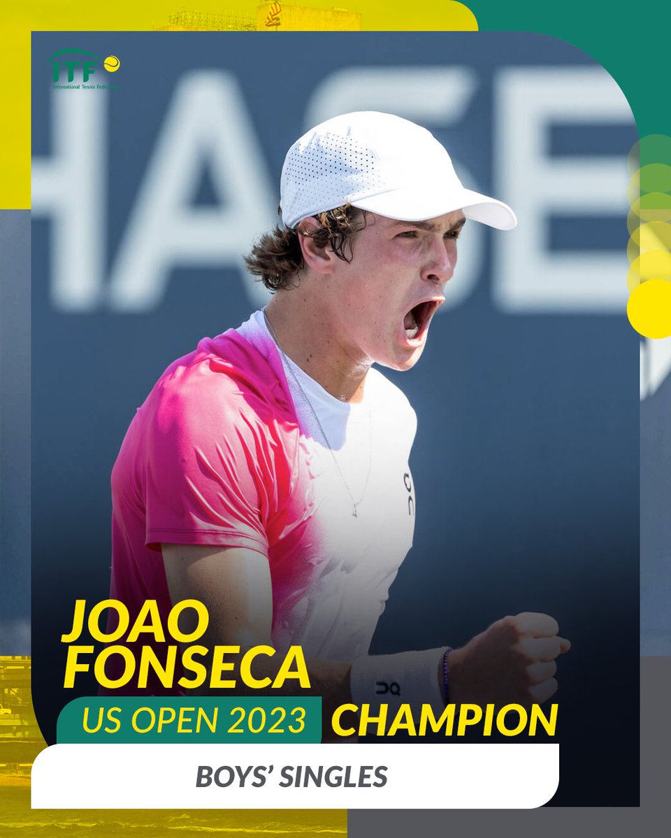 The pride of BRAZIL 🏆

Joao Fonseca becomes the second 🇧🇷 player in history to win the <a href="/usopen/">US Open Tennis</a> Boys' Singles title!

<a href="/cbtenis/">CBT</a> | #USOpen