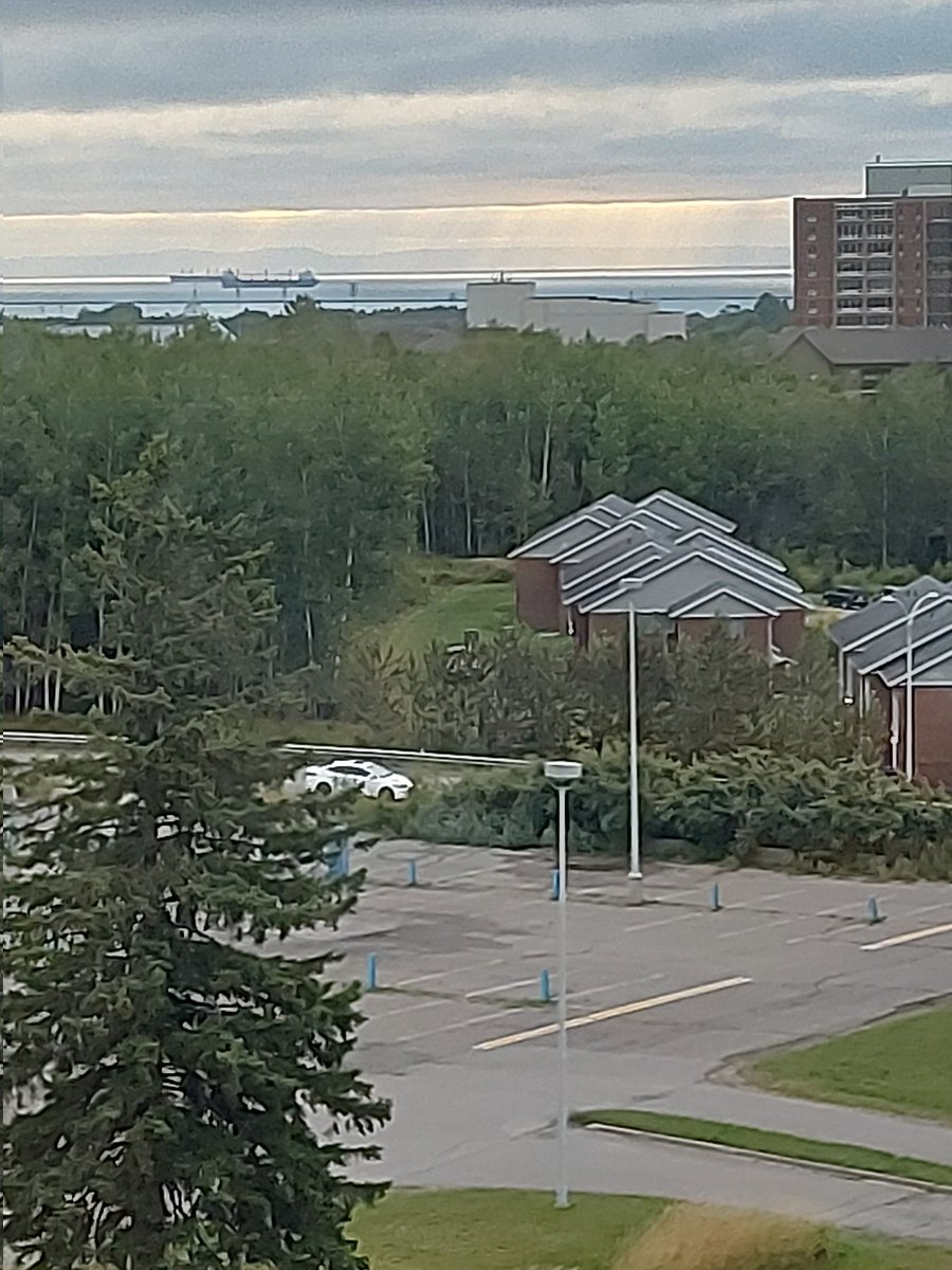 The early morning view of Lake Superior from my Nature-Inspired Engineering Research Lab at @mylakehead