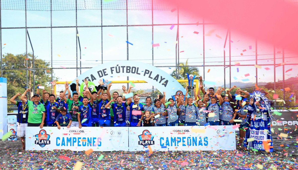indeselsalvador's tweet photo. 🏆🌊⚽️

En su tercera edición, el trofeo de Liga de Fútbol Playa #CopaCEL tiene un nuevo hogar: San Marcelino. 🤩🏆⚡️

¡Felicidades por este triunfo! 

#LigaDeFútbolPlaya 
#ConstruyendoElCamino https://t.co/OZGOjU7597