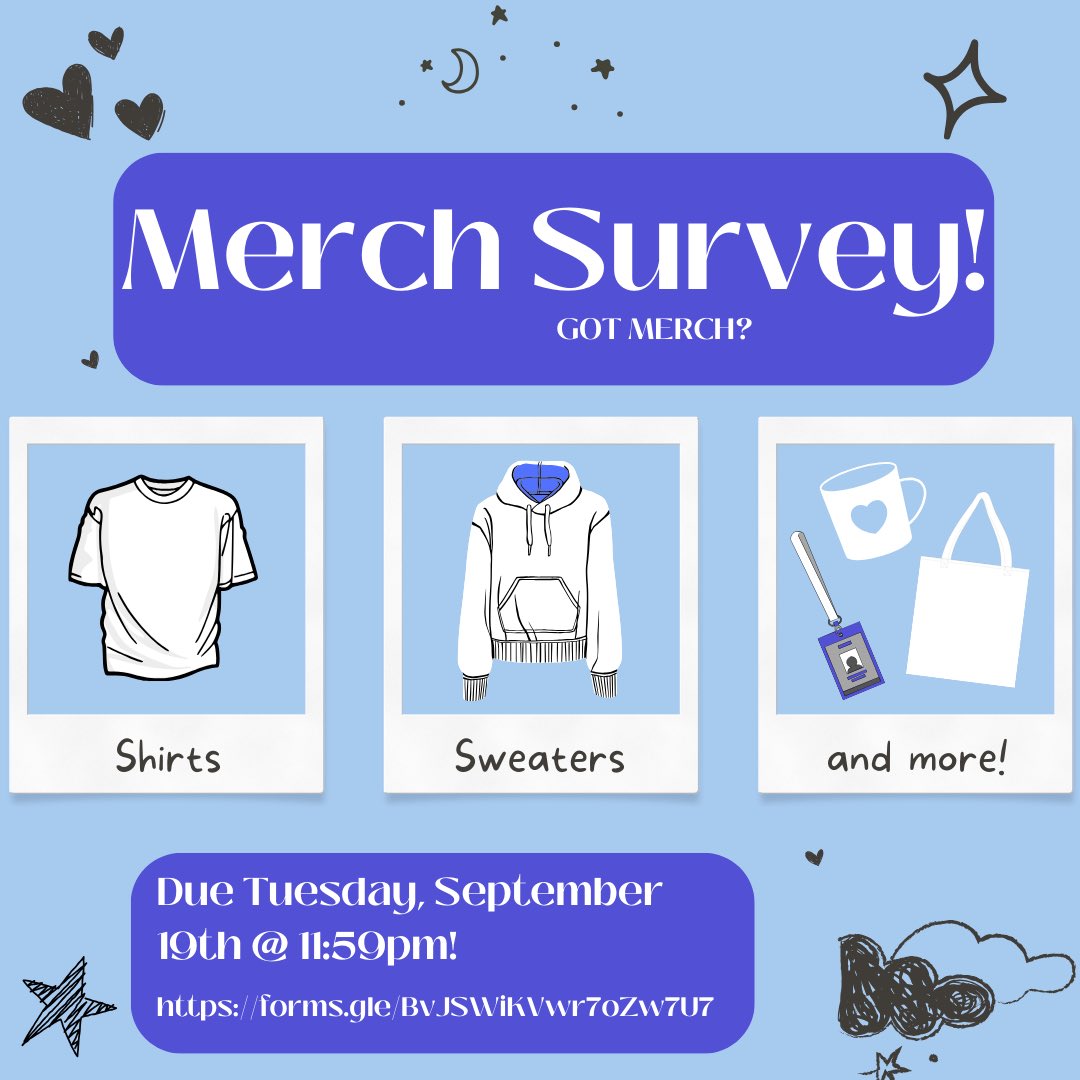 sjsuSWGSA's tweet photo. Who's ready for merch? SWGSA's Merchandise and Fundraising co-chairs, Estrella and Tiffany, have been working tirelessly with vendors to curate new merch and want to know what items YOU want to see! Survey is due Sept. 19th at 11:59pm. https://t.co/QEbDTqxA4N https://t.co/mKbFdhvJx1