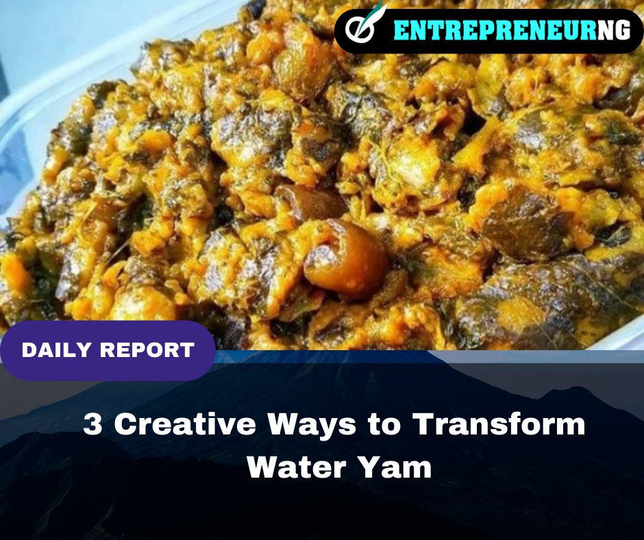 Unlocking Culinary Creativity: Explore 3 Ingenious Ways to Elevate Water Yam into Delectable Delights...READ ABOUT IT⬇️⬇️⬇️
entrepreneurng.com/2023/09/09/3-c…

#WaterYam #CulinaryCreativity #DeliciousDishes #CreativeCooking #TropicalTuber #NutritiousRecipes