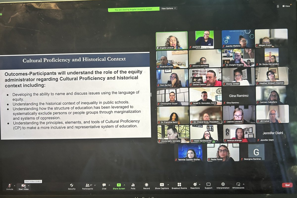 Weekend 1 for ACSA’s statewide Equity Academy for these school leaders. Thanks to Dr. Angela Louque for our session on Cul Prof &amp; ACSA’s Mary Gomes and Tracy Noriega for hanging out with us. Appreciate my co-pilot, Juanita Watkins for her support in leading this work.