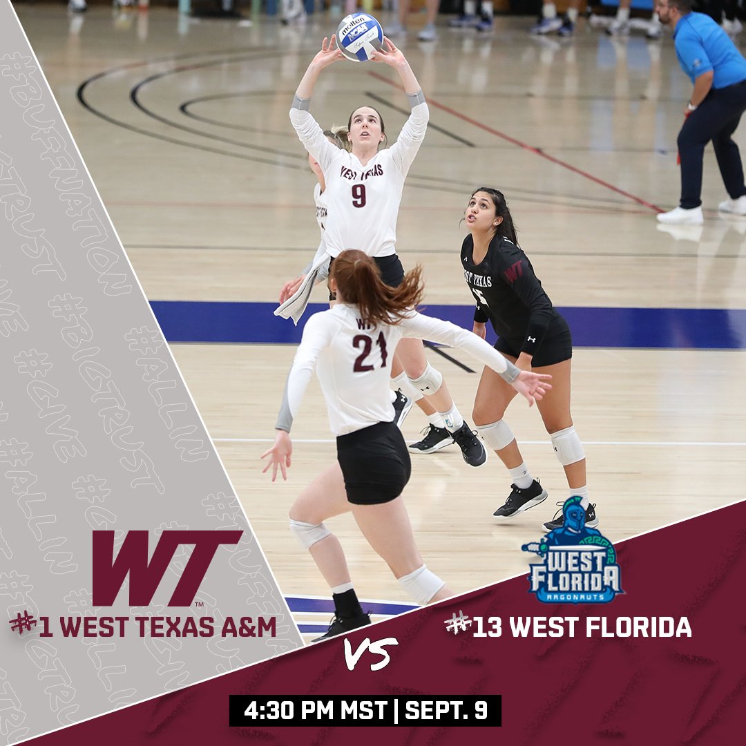 WTAMUVolleyball's tweet photo. Last match for the Lady Buffs at the Colorado Premier🏐

🆚: #13 West Florida
📍: Denver, Colo.
⌚️: 4:30 p.m. MST
📊: TBD
📹: https://t.co/dA1AMdWzn0

#BuffNation // #Allin // #Give // #BigTrust // #ColoradoPremier // #ncaawvb https://t.co/lqV3QDaHB6