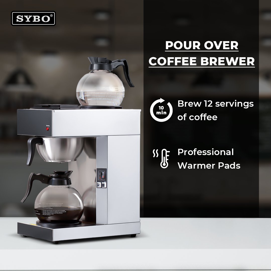 SYBO 12-Cup Commercial Drip Coffee Maker, Pour Over Coffee Maker Brewer