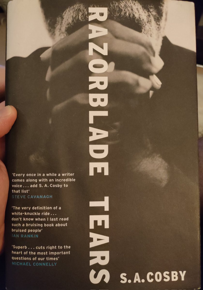 Just finished the excellent Razorblade Tears by <a href="/blacklionking73/">S.A.Cosby</a> 
A brilliant book that I think will live with me for a long time. Highly recommended. 
#books #amreading