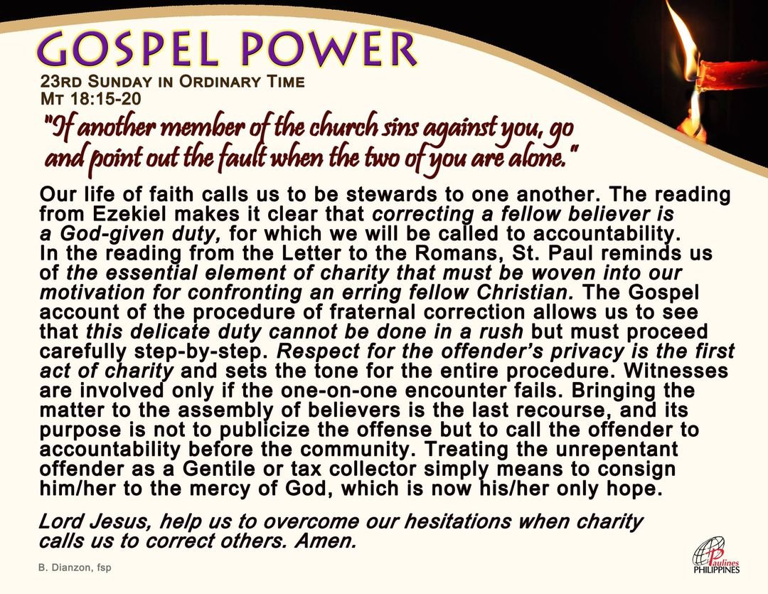 NellyADN"ALDUB/MAICHARD4EVER" (@nellygbasco) on Twitter photo GOSPEL POWER
September 10, 23rd Sunday in Ordinary Time
Mt 18:15-20
1st Reading- Ez 33:7-9
2nd Reading- Rom 13:8-10
<a href="/aldenrichards02/">Alden Richards</a> <a href="/mainedcm/">Maine Mendoza</a>
#BOYCOTTGMAxTV5xTVJ914
NO TO SOLO PROJECTS GOSPEL POWER
September 10, 23rd Sunday in Ordinary Time
Mt 18:15-20
1st Reading- Ez 33:7-9
2nd Reading- Rom 13:8-10
<a href="/aldenrichards02/">Alden Richards</a> <a href="/mainedcm/">Maine Mendoza</a>
#BOYCOTTGMAxTV5xTVJ914
NO TO SOLO PROJECTS