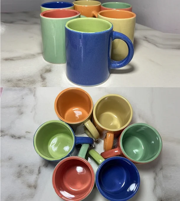 Mimo Style Mini Canecas Para Café Com 6 Peças Multicolor, Material de Cerâmica Com o Melhor Isolamento Térmico, Durabilidade Que Torna o Produto Sustentável (Colorida – 100ml)