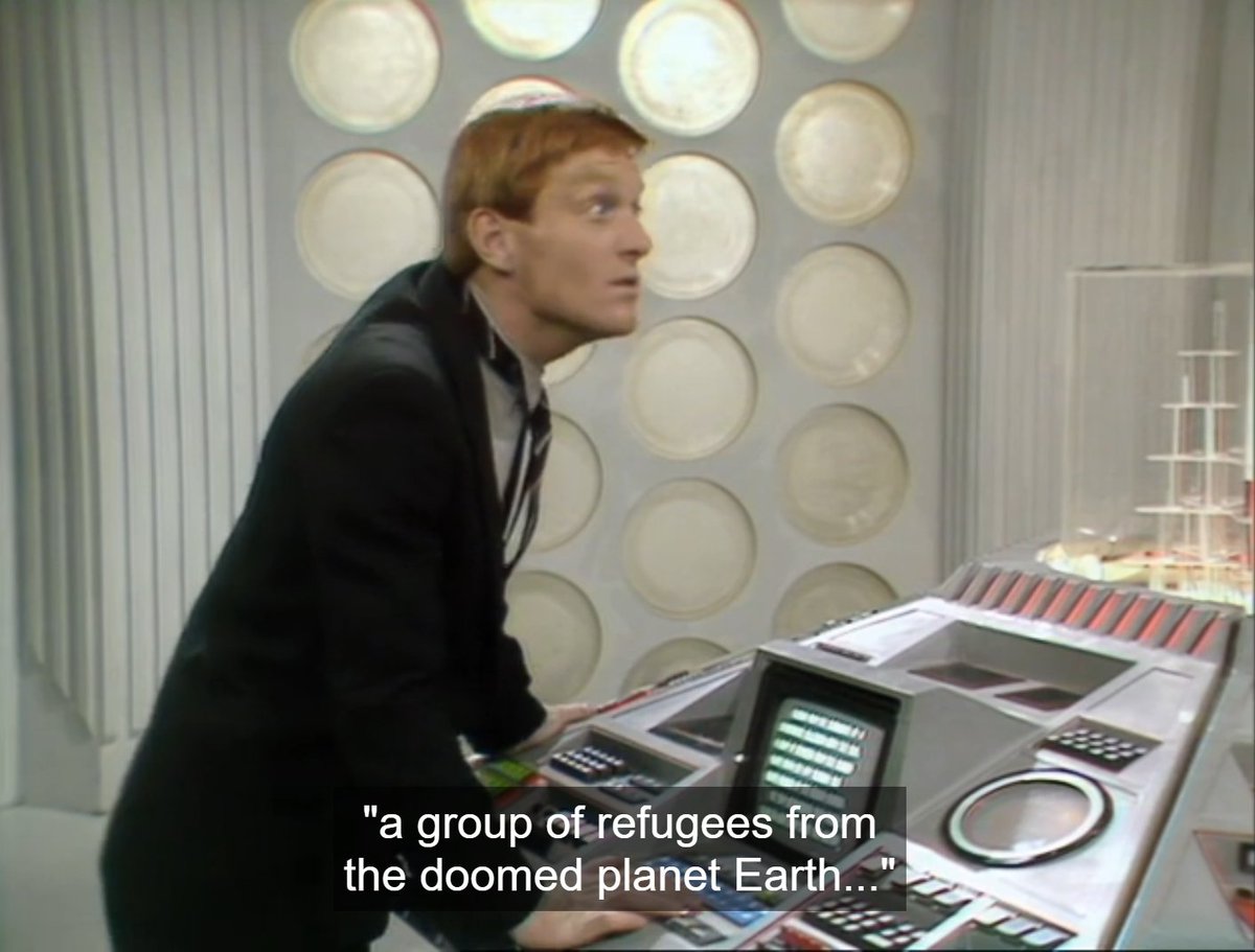 electronicdan1's tweet image. My favorite moment from Frontios as Turlough trolls Tegan.  Maybe my favorite Turlough moment.

"FLEEING from the imminence of a CATASTROPHIC collision with the sun, a group of refugees from the DOOMED planet Earth...."
#drwho #doctorwho #frontios #Turlough #Tegan