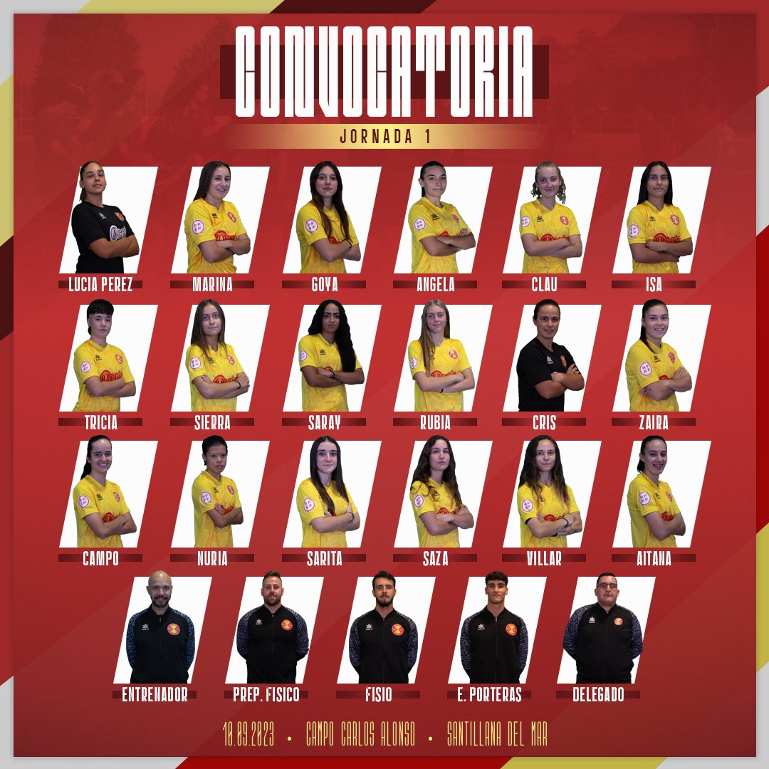 cdoceja's tweet photo. 👥 𝐂𝐨𝐧𝐯𝐨𝐜𝐚𝐭𝐨𝐫𝐢𝐚 | Jornada 1

✅ Estas son las 18 elegidas por Pablo Bolado para el partido de mañana (16:00 horas) en Santillana del Mar frente al CD Samper.

🆚 #OcejaSamper
🏟️ Campo Carlos Alonso

#VolvemosMásFuertes | #UneteALaFamilia https://t.co/rQpgmbkdof