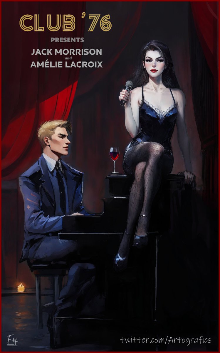 artografics's tweet photo. Overwatch Americana #2: Soldier 76 &amp; Widowmaker
Before the war. Before Overwatch.
#overwatch #overwatch2 #soldier76 #widowmaker #jackmorrison #amelielacroix #fanart #commission #poster #americana https://t.co/p0UPhjEFRo