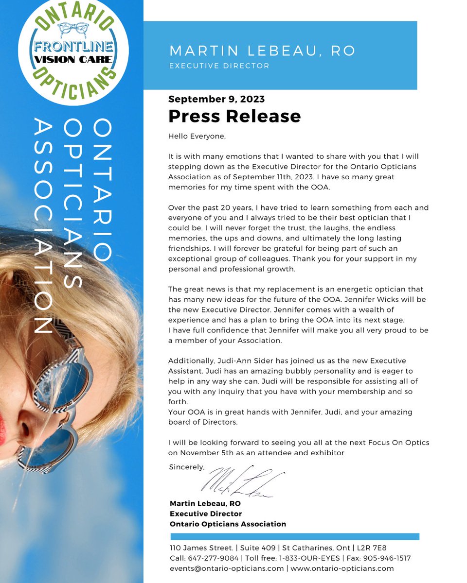 Ontario Opticians Association tweet media