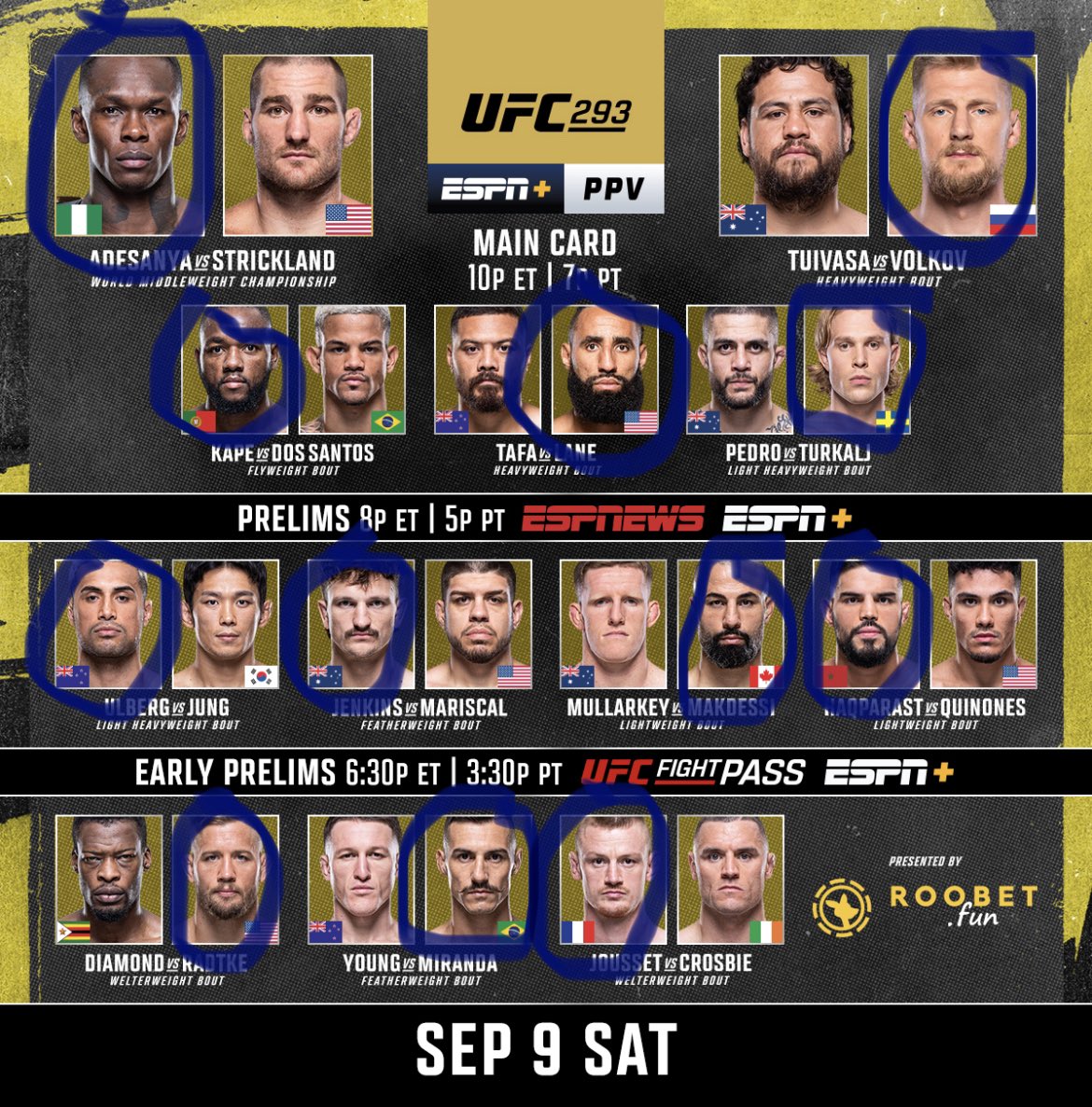 picks for #UFC293 #picks #fightpicks posting bets shortly 🫡