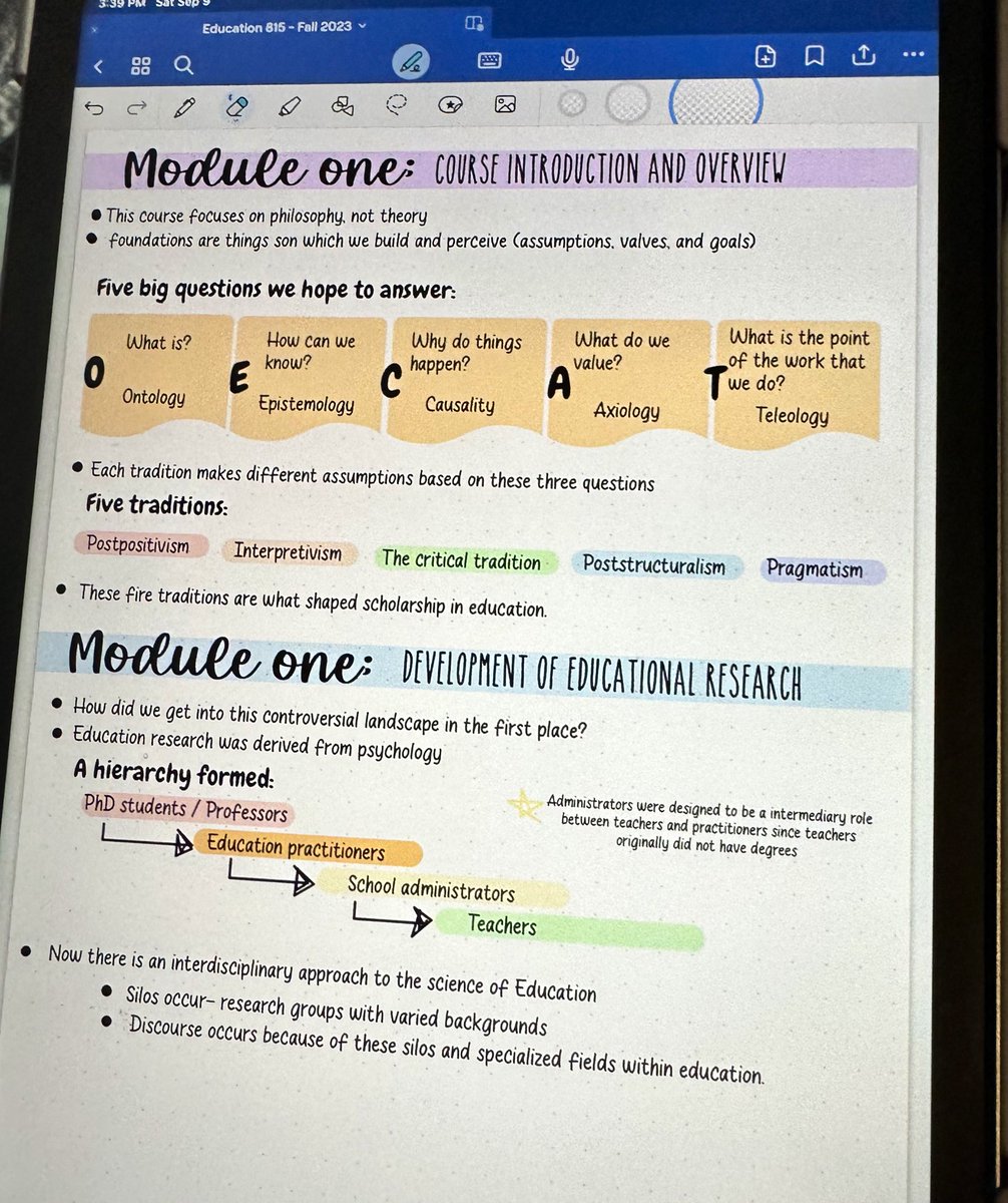 Now that I started my doctorate program I have successfully evolved into my final form: iPad note girly. ✨