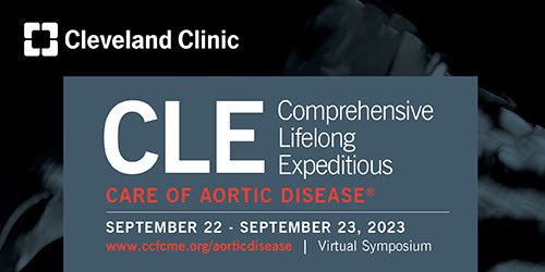 Join #AortaEd experts virtually for the 2023 #CLEaorta symposium 9/22 & 9/23! Link to register (free!) clevelandclinicmeded.com/live/courses/a… @EricRoselliMD @DesaiMilindY @FrankCaputoMD @venumenon10 @CCF_CTSRes @CCFcards