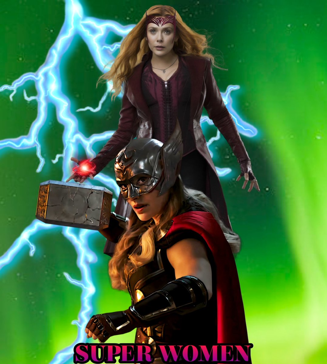_MovieTVKing's tweet image. Mighty Thor and the Scarlet Witch! Two of the best and most powerful heroine duo ever! Watch as they scare away Kang and Gorr that those two will fear the true mighty duo! Since this duo is the true force of the cosmos! 

#MightyThor
#ScarletWitch