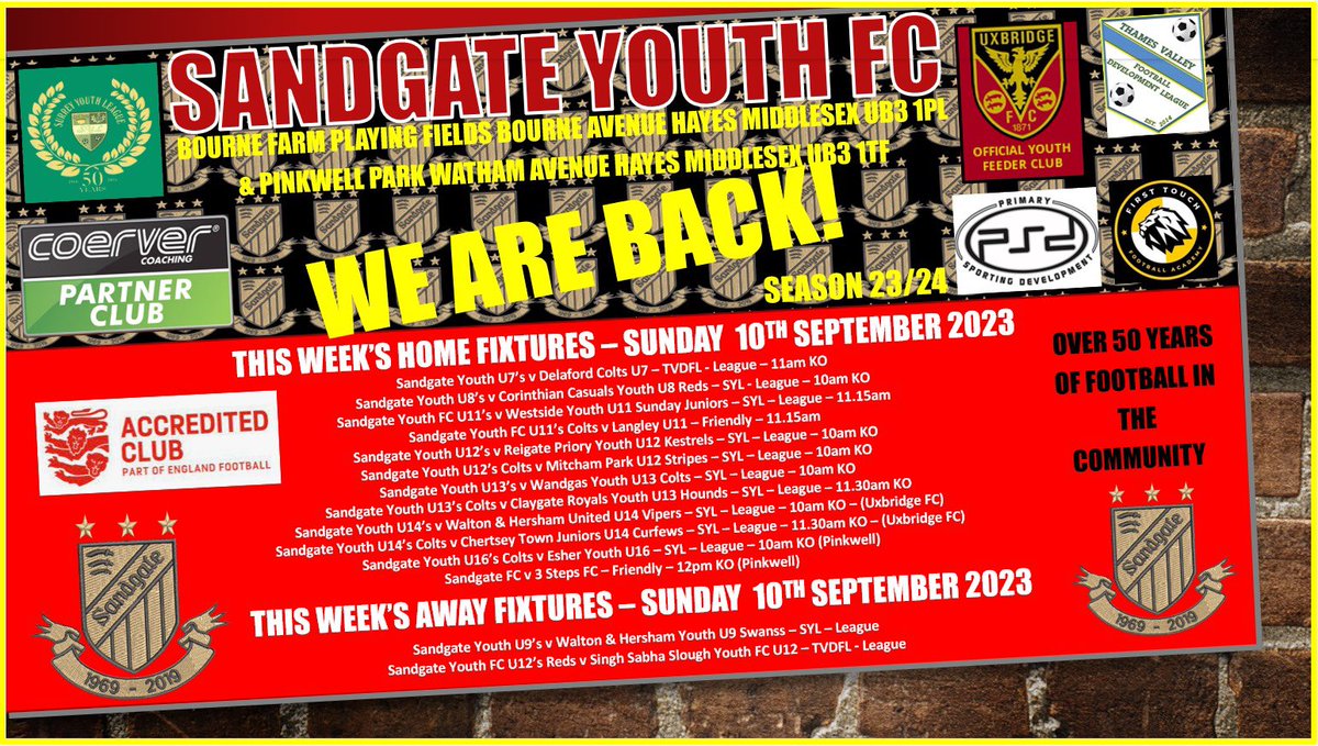 Good luck to all our teams for the coming season!