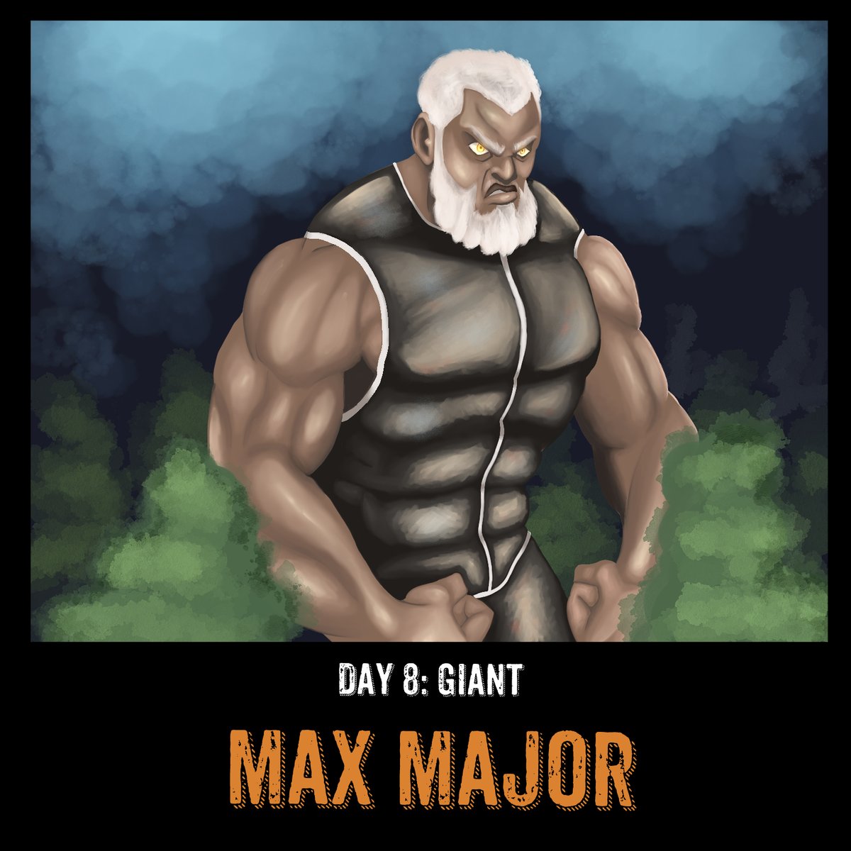 RED7Comics's tweet photo. Max Major is a mountain of a man who's body is connected to a pocket dimension known as "the Well", where residual matter and energy can be called upon to increase his size. 

#sketchtember2023 #sketchtember #oc #ocdrawing https://t.co/7PtKyewAfW