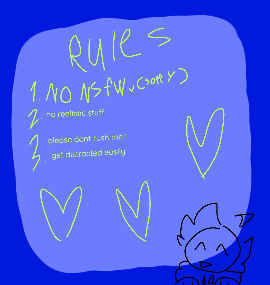 Alexswagbat19's tweet photo. CHEAP COMMISSIONS!!!

I'm doing this so I can try and help my family too because we don't make enough money for food and for bills 

So anything helps!!
#commissionsopen https://t.co/xkNqcmtTuq