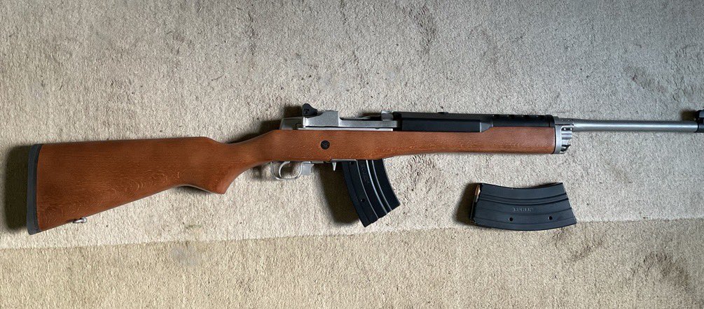 MoniFunGirl's tweet photo. So happy shooting today, was 90F and very humid, drank a lot of liquids.
I picked up my new rifle this morning, the Ruger Mini-30 in 7.62x39. Stainless steel with wood stock, used but in mint shape.
Enjoyed it today.
Happiness is a warm gun. 🤗❤️😛
#Ruger #Mini30 https://t.co/R0MeOf2wjv