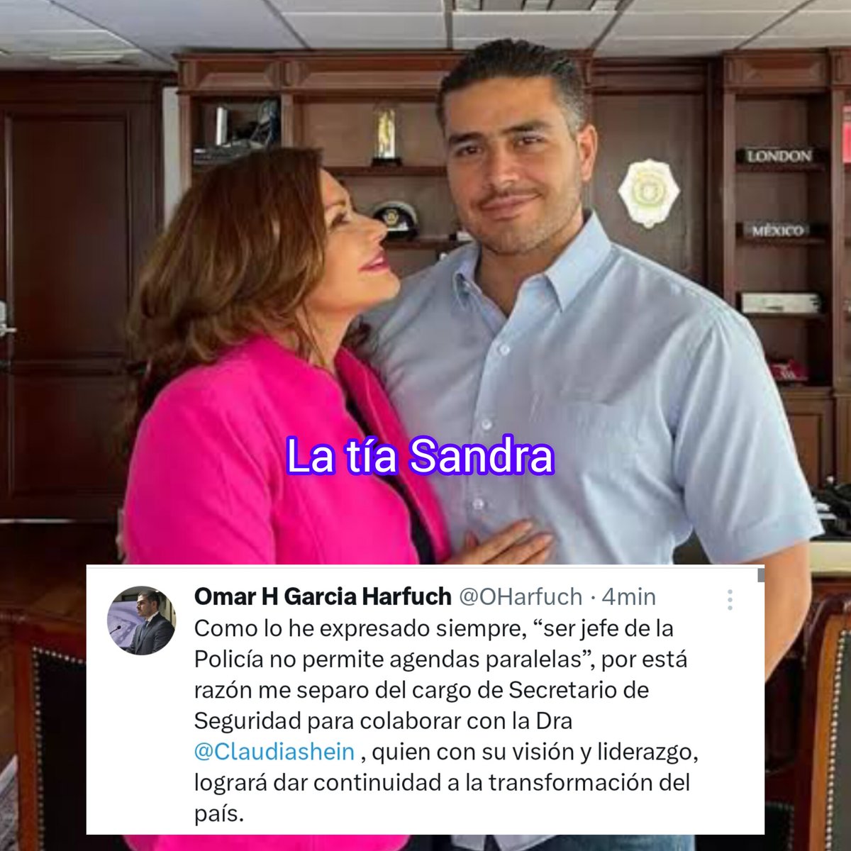 📌 OMAR GARCÍA HARFUCH, hijo de la actriz MARÍA SORTE, niega estar buscando la jefatura de la CIUDAD DE MÉXICO👇🏼

#OmarGarciaHarfuch ha renunciado a la secretaria de seguridad, para unirse a la campaña de CLAUDIA SHEIMBAUM, para la presidencia de MÉXICO‼️

#ClaudiaSheinbaum…