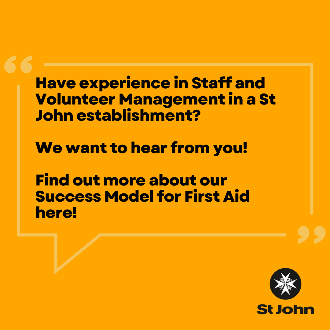 StJohnINTL's tweet photo. 🚑 Want to find out more about our Success Model for First Aid?
⚕️Staff or Volunteer Manager within St John?
💻Join us on 05/08/23 here: https://t.co/aJVz4YDN56
#OneStJohn #FirstAidSavesLives #SuccessModel https://t.co/LIygyqcapv