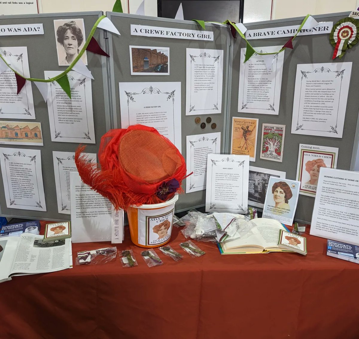 It's been great having our #ada stand at @CreweHC today as part of #heritageweek #HeritageOpenDays So many people interested in how they can help. We are going to put a working group together please email in cheshirewomenscollaboration@gmail.com #womensstatue #womenshistory