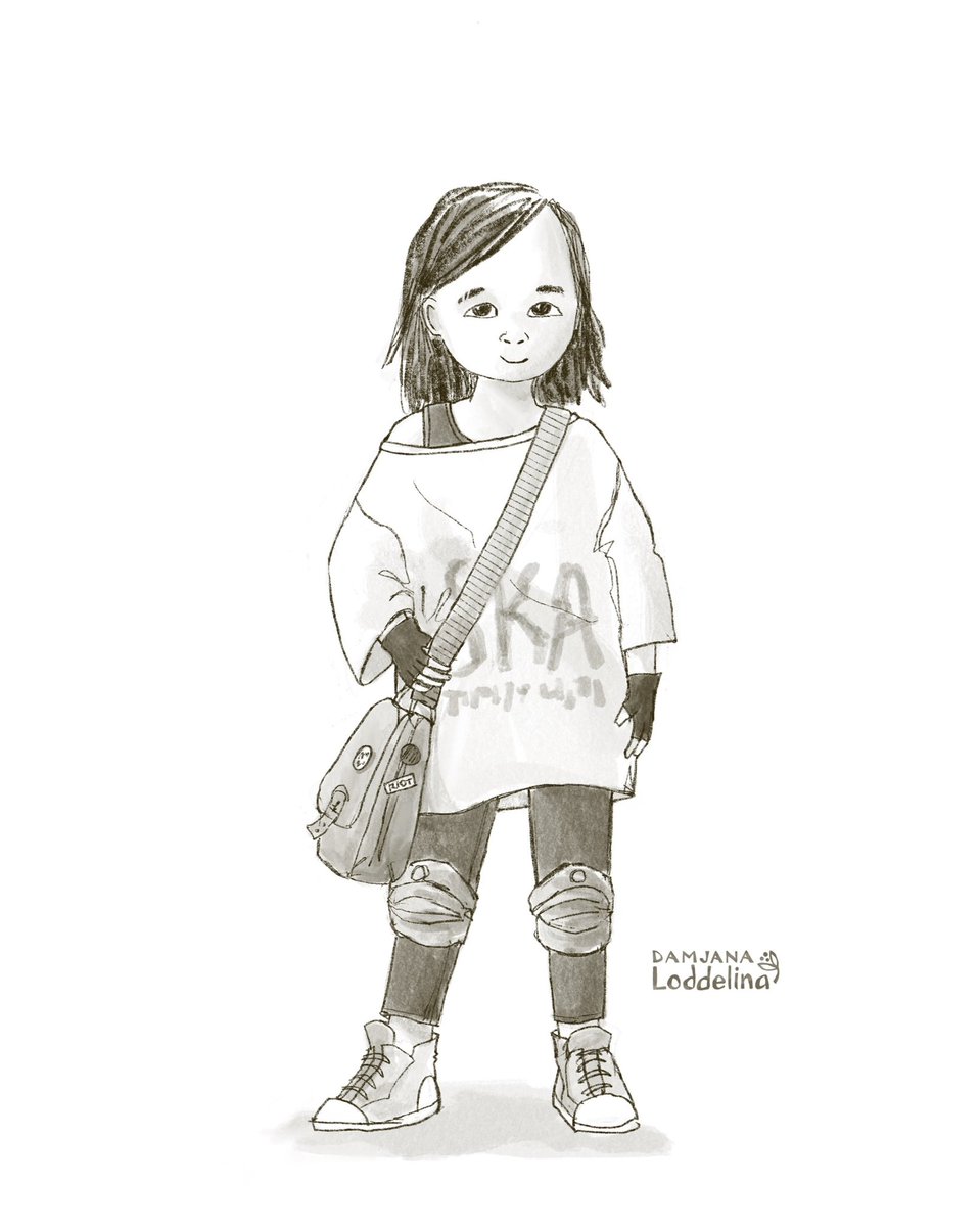 Loddelina's tweet photo. A little character sketch for a #matsbootcamp assignment - Meet Jesse
#loddelina #characterillustration #middlegrade #kidlit https://t.co/8AqnYkJ4PW