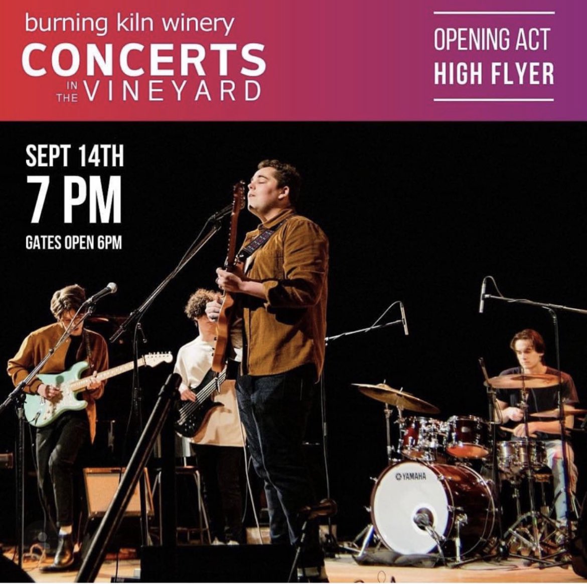 barenakedladies's tweet image. Just announced! #HighFlyer will be the opening act for BNL’s sold out show this Thursday at Burning Kiln Winery. ✈️